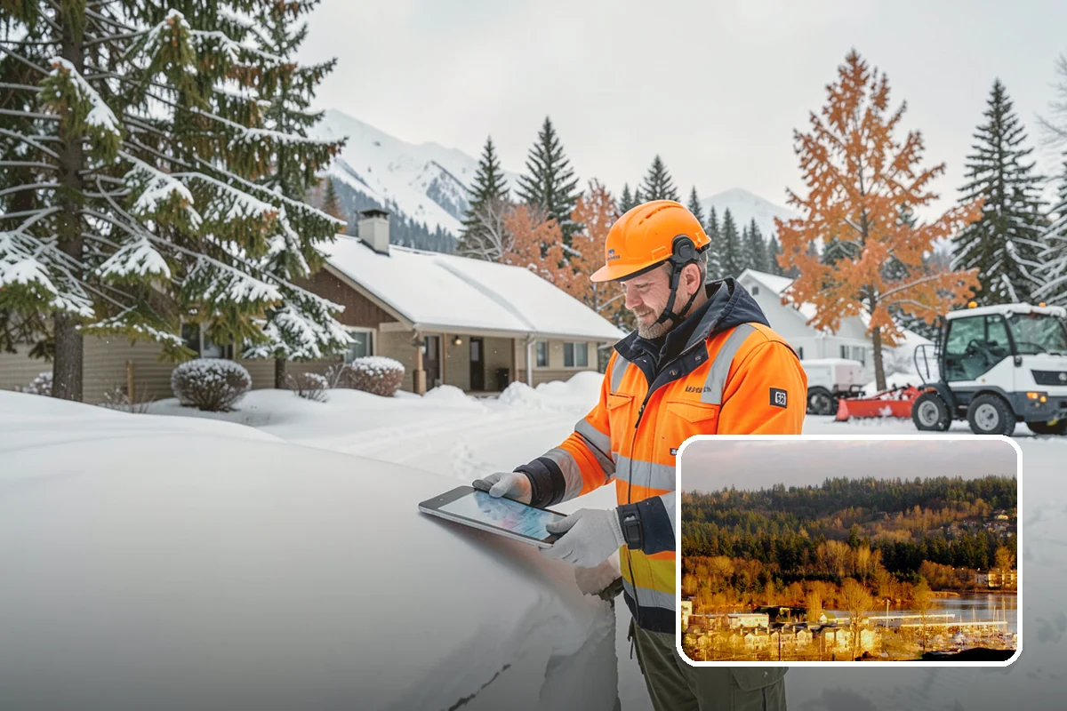 School Snow Plowing in Kenmore, King County, WA - Bus loops and drop-off lanes cleared before students arrive