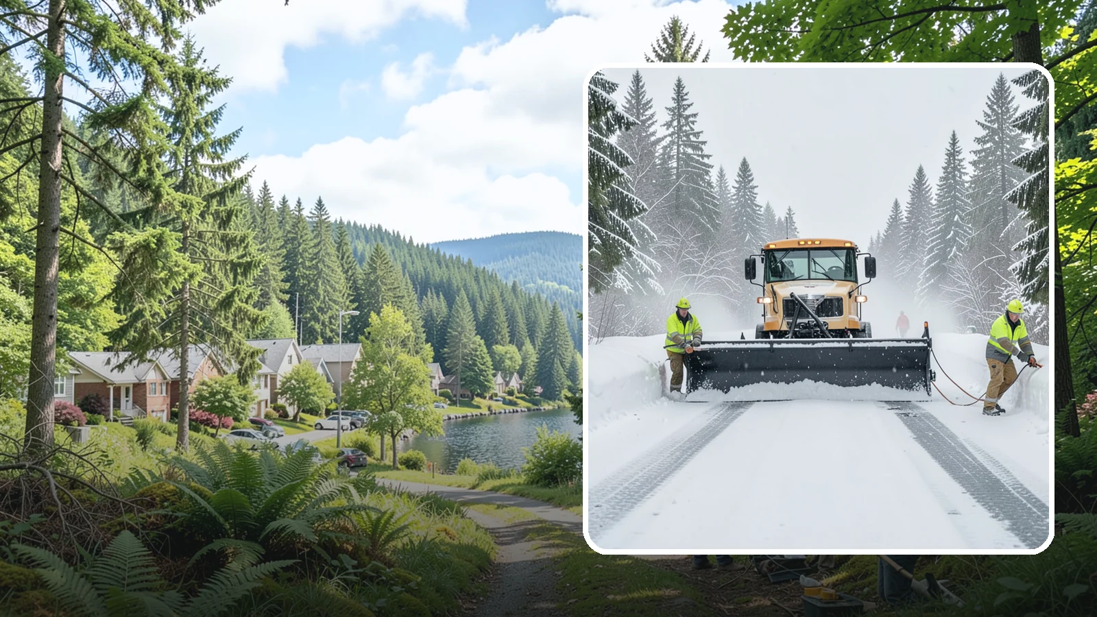 School Snow Plowing in Lake Forest Park, King County, WA - We plow school lots, bus loops, and student drop-off zones before the first bell so staff, buses, and parents move safely.