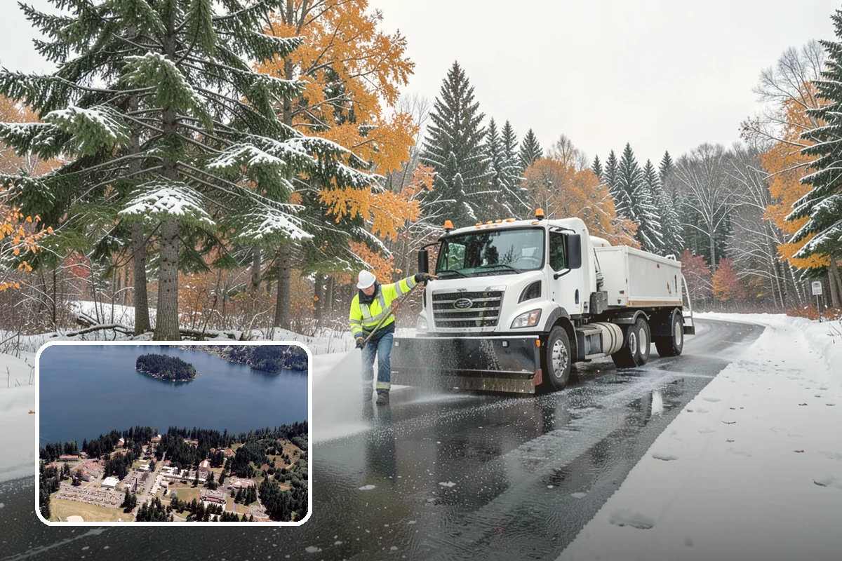 School Snow Plowing in Lakewood, Pierce County, WA - Bus loops and drop-off lanes cleared before students arrive