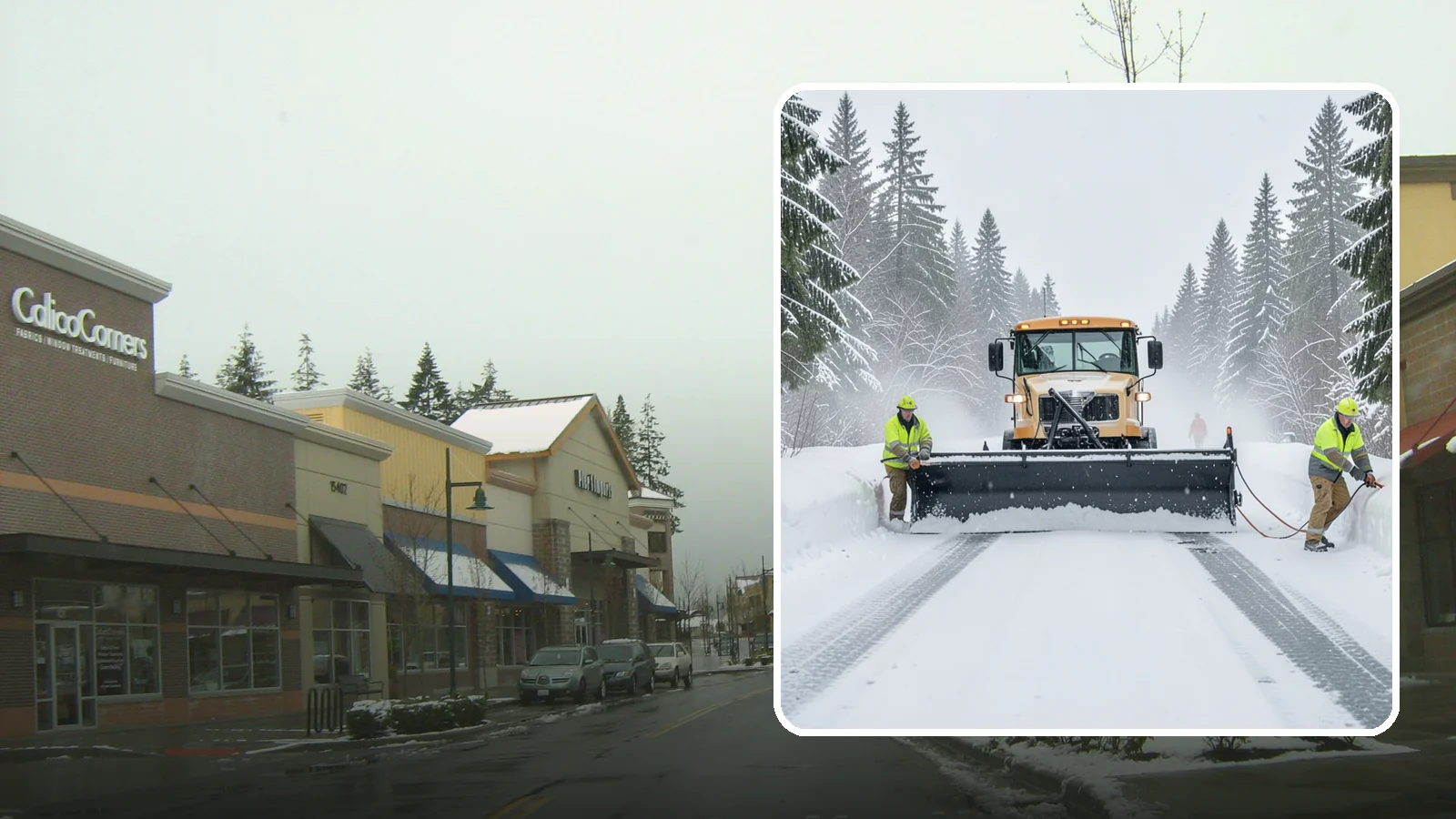 School Snow Plowing in Mill Creek, Snohomish County, WA - We plow school lots, bus loops, and student drop-off zones before the first bell so staff, buses, and parents move safely.