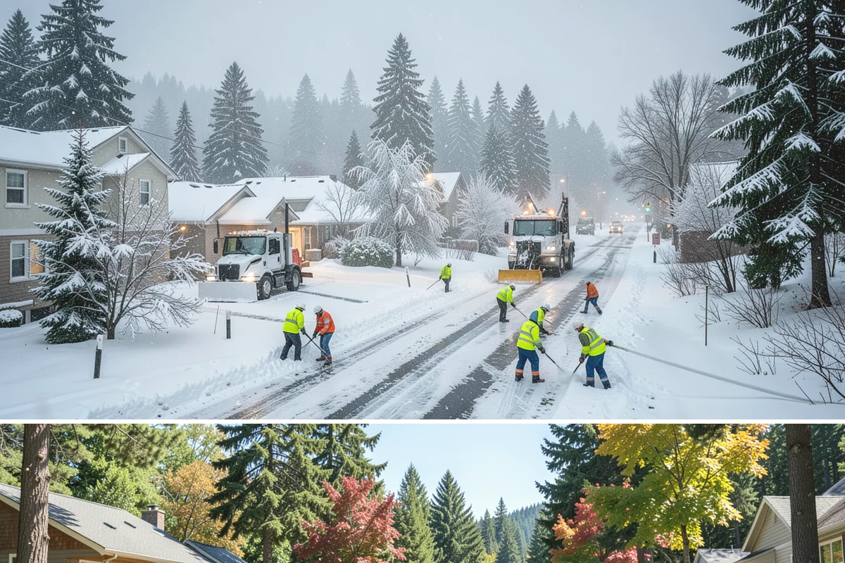 School Snow Plowing in Orting, Pierce County, WA - Establish a contract before the school year's winter term so every campus opening is safe.