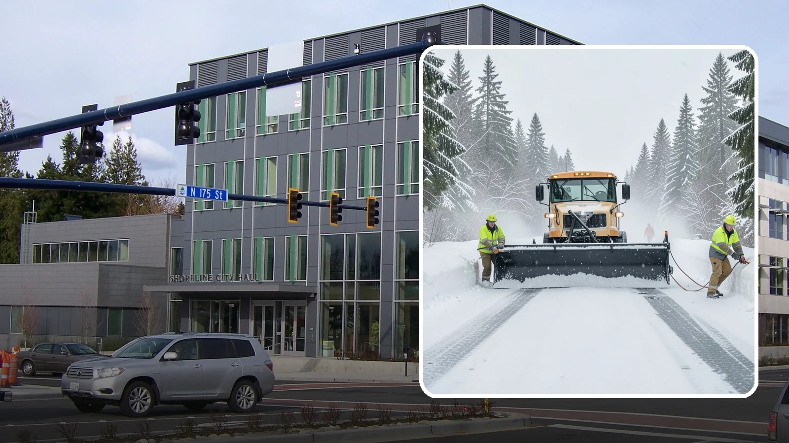 School Snow Plowing in Shoreline, King County, WA - We plow school lots, bus loops, and student drop-off zones before the first bell so staff, buses, and parents move safely.