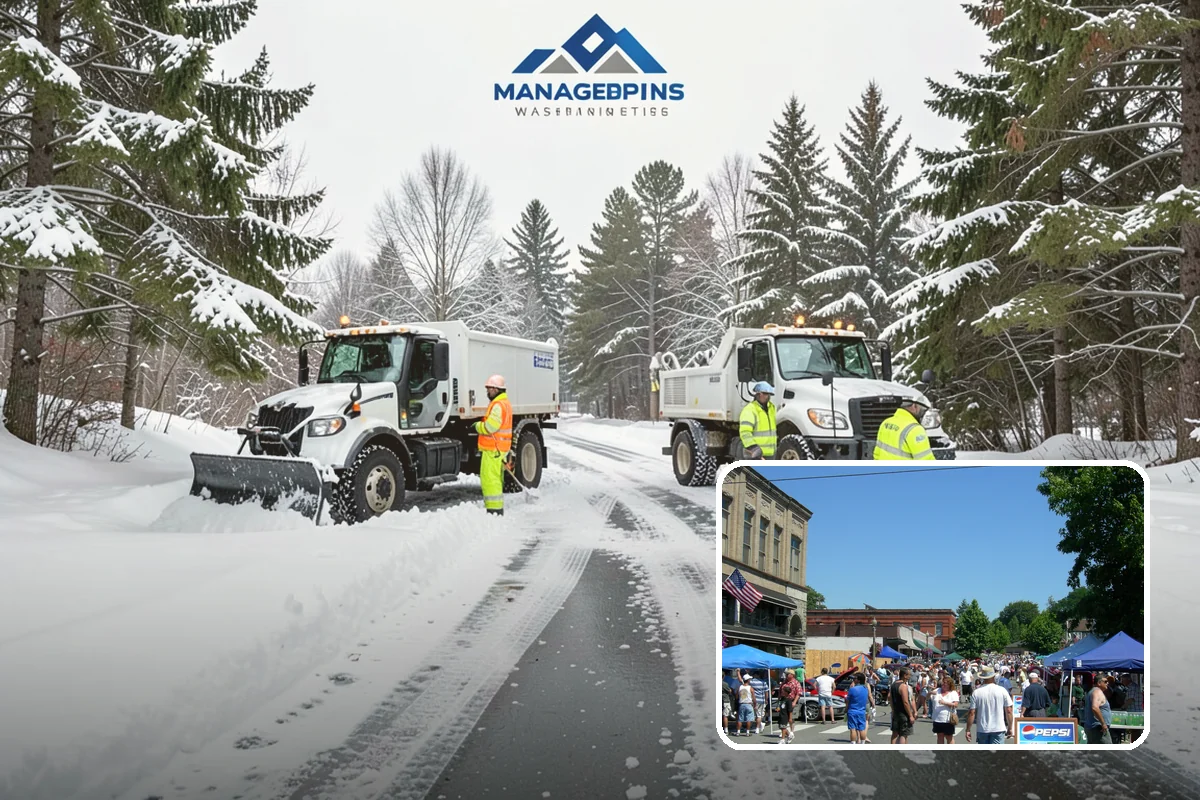 School Snow Plowing in Snohomish, Snohomish County, WA - Bus loops and drop-off lanes cleared before students arrive