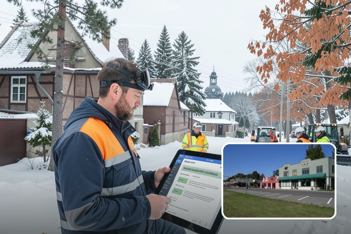 School Snow Plowing in Snoqualmie, King County, WA - Bus loops and drop-off lanes cleared before students arrive