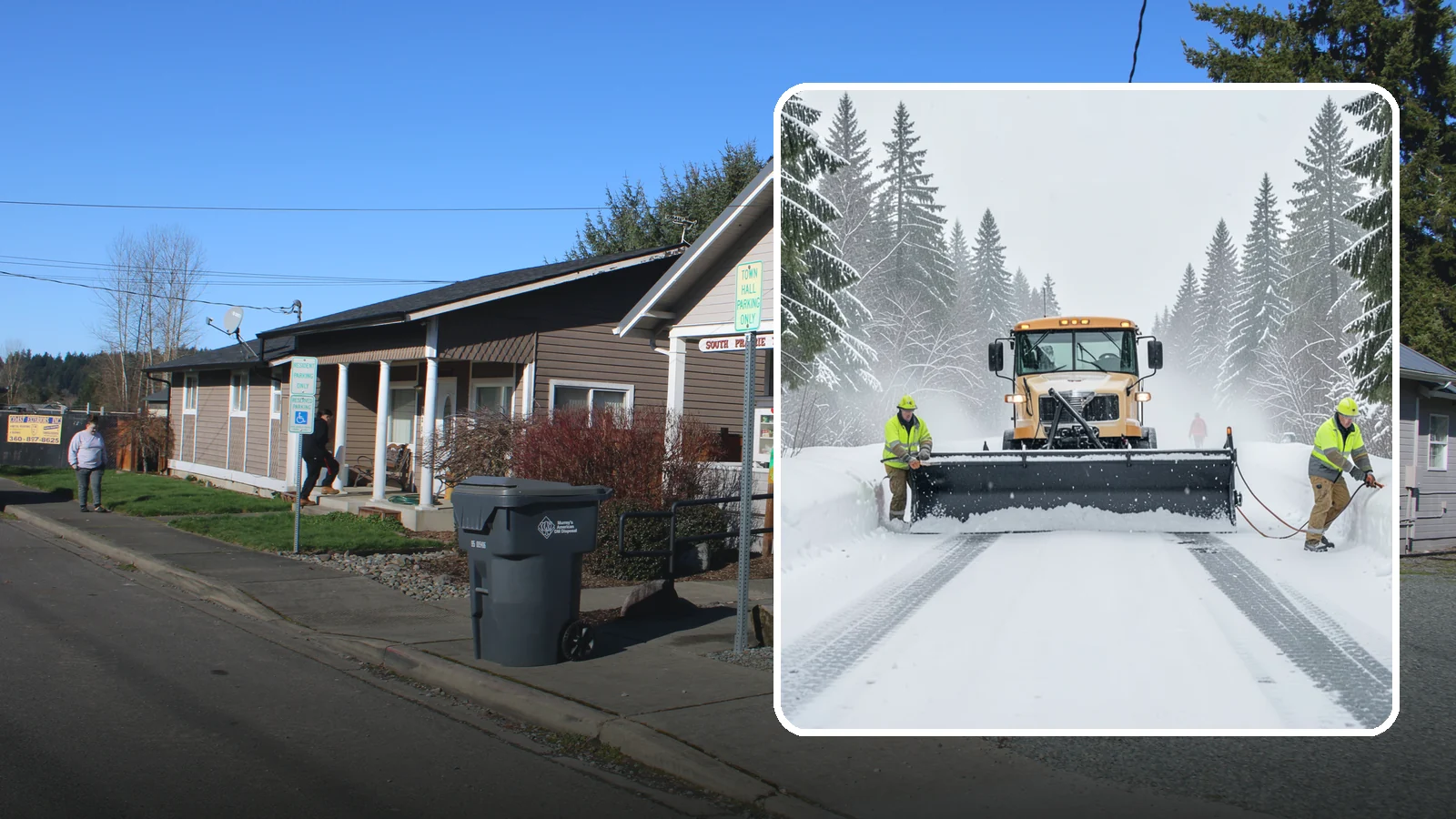 School Snow Plowing in South Prairie, Pierce County, WA - We plow school lots, bus loops, and student drop-off zones before the first bell so staff, buses, and parents move safely.