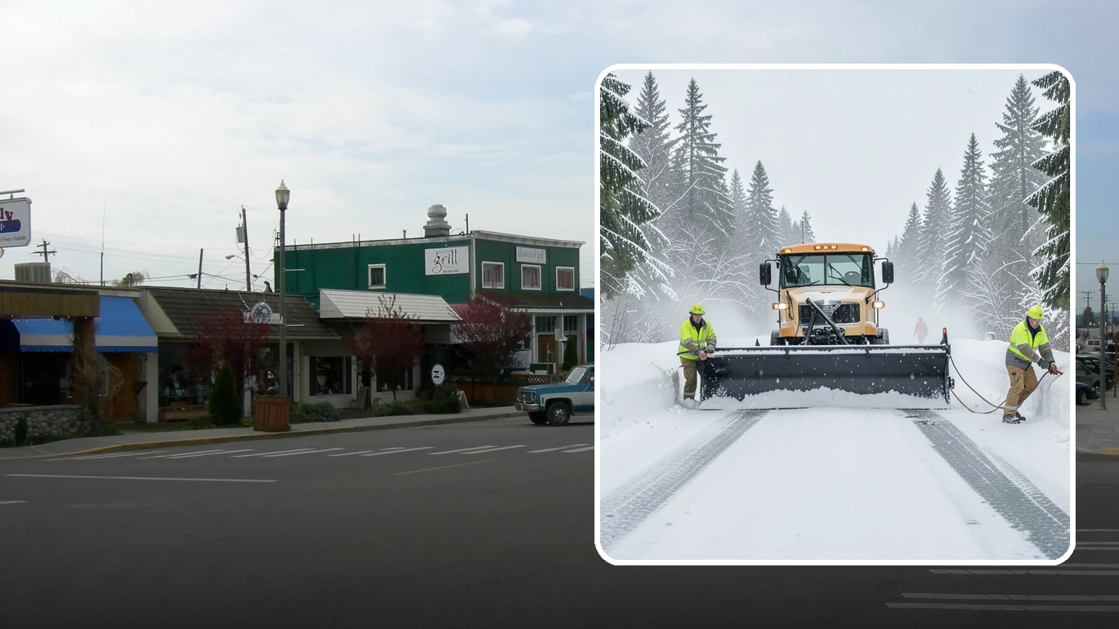School Snow Plowing in Stanwood, Snohomish County, WA - We plow school lots, bus loops, and student drop-off zones before the first bell so staff, buses, and parents move safely.