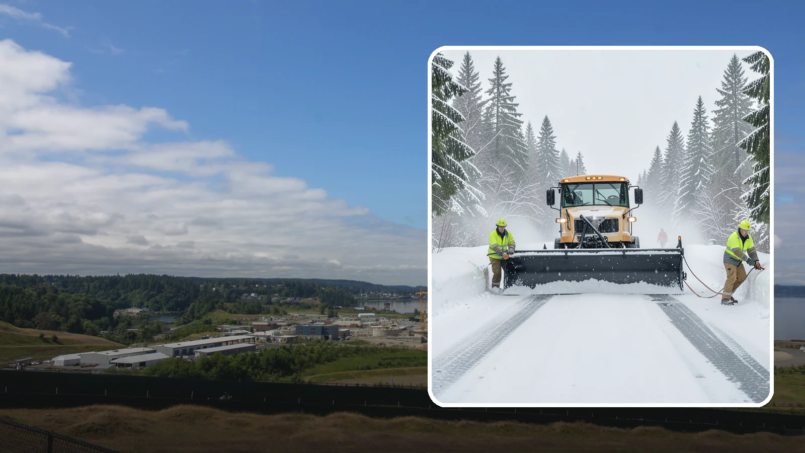 School Snow Plowing in University Place, Pierce County, WA - We plow school lots, bus loops, and student drop-off zones before the first bell so staff, buses, and parents move safely.