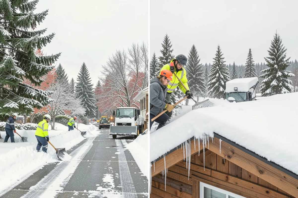 School Snow Removal in Algona, King County, WA - Map bus routes, drop-off zones, and student walking paths