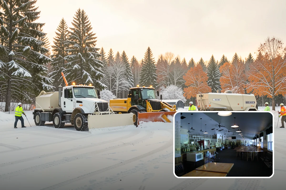 School Snow Removal in Black Diamond, King County, WA - Clear bus loops and drop-off lanes before arrival
