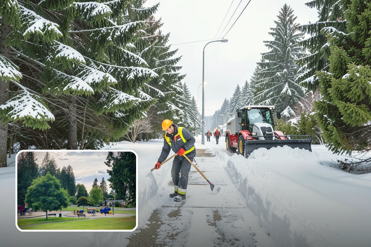 School Snow Removal in Bonney Lake, Pierce County, WA - Clear bus loops and drop-off lanes before arrival