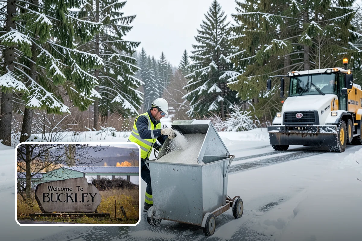 School Snow Removal in Buckley, Pierce County, WA - Clear bus loops and drop-off lanes before arrival