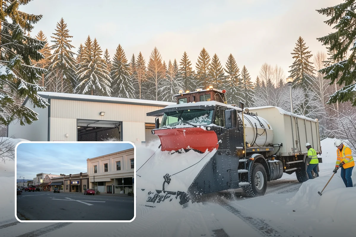 School Snow Removal in Burlington, Skagit County, WA - Clear bus loops and drop-off lanes before arrival