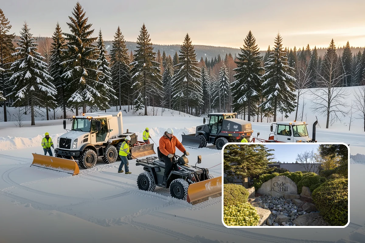 School Snow Removal in Clyde Hill, King County, WA - Clear bus loops and drop-off lanes before arrival