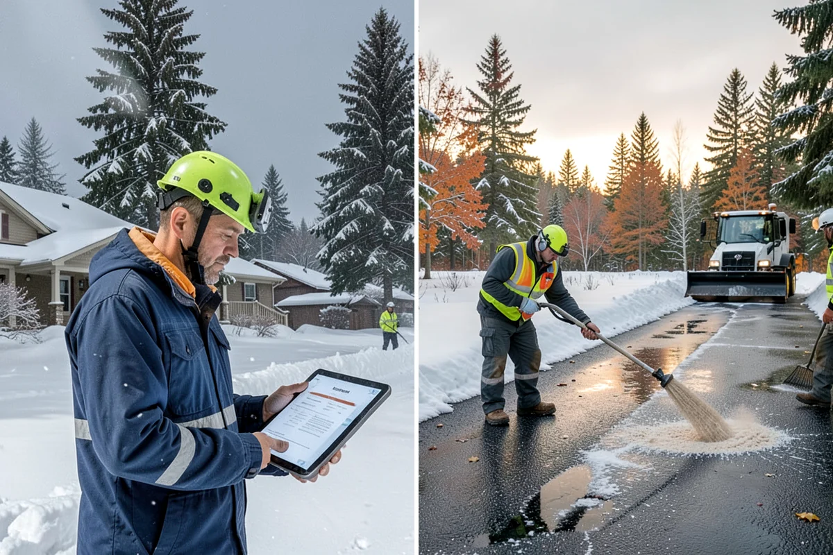 School Snow Removal in Clyde Hill, King County, WA - Map bus routes, drop-off zones, and student walking paths