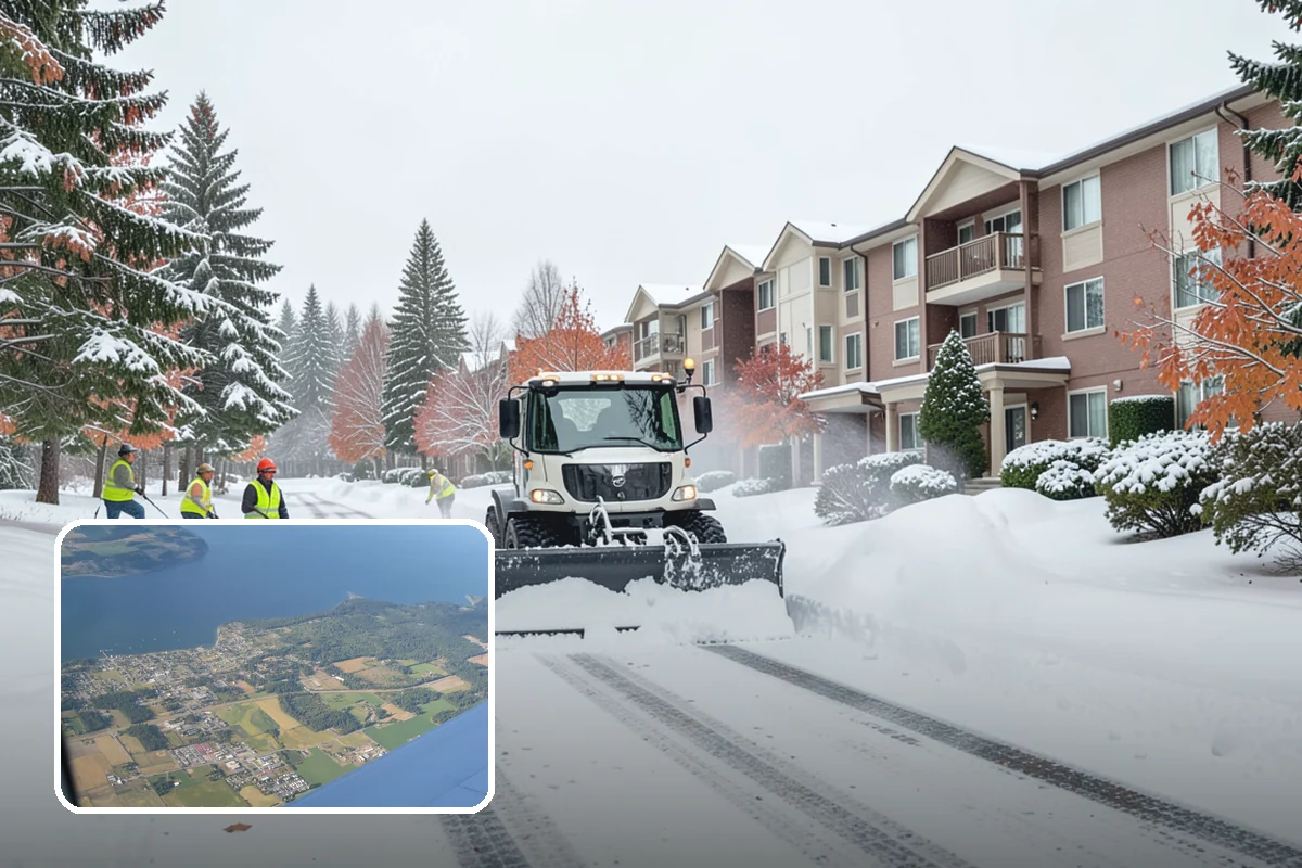 School Snow Removal in Coupeville, Island County, WA - Clear bus loops and drop-off lanes before arrival