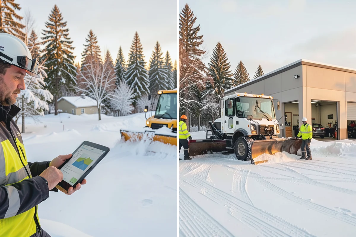 School Snow Removal in Darrington, Snohomish County, WA - Map bus routes, drop-off zones, and student walking paths