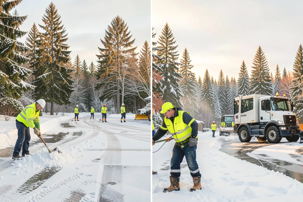 School Snow Removal in Duvall, King County, WA - Map bus routes, drop-off zones, and student walking paths
