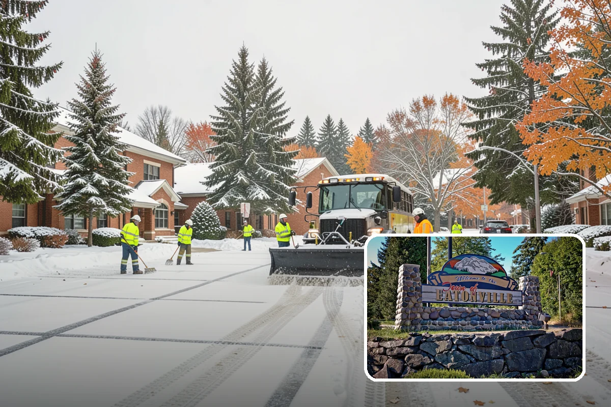 School Snow Removal in Eatonville, Pierce County, WA - Clear bus loops and drop-off lanes before arrival