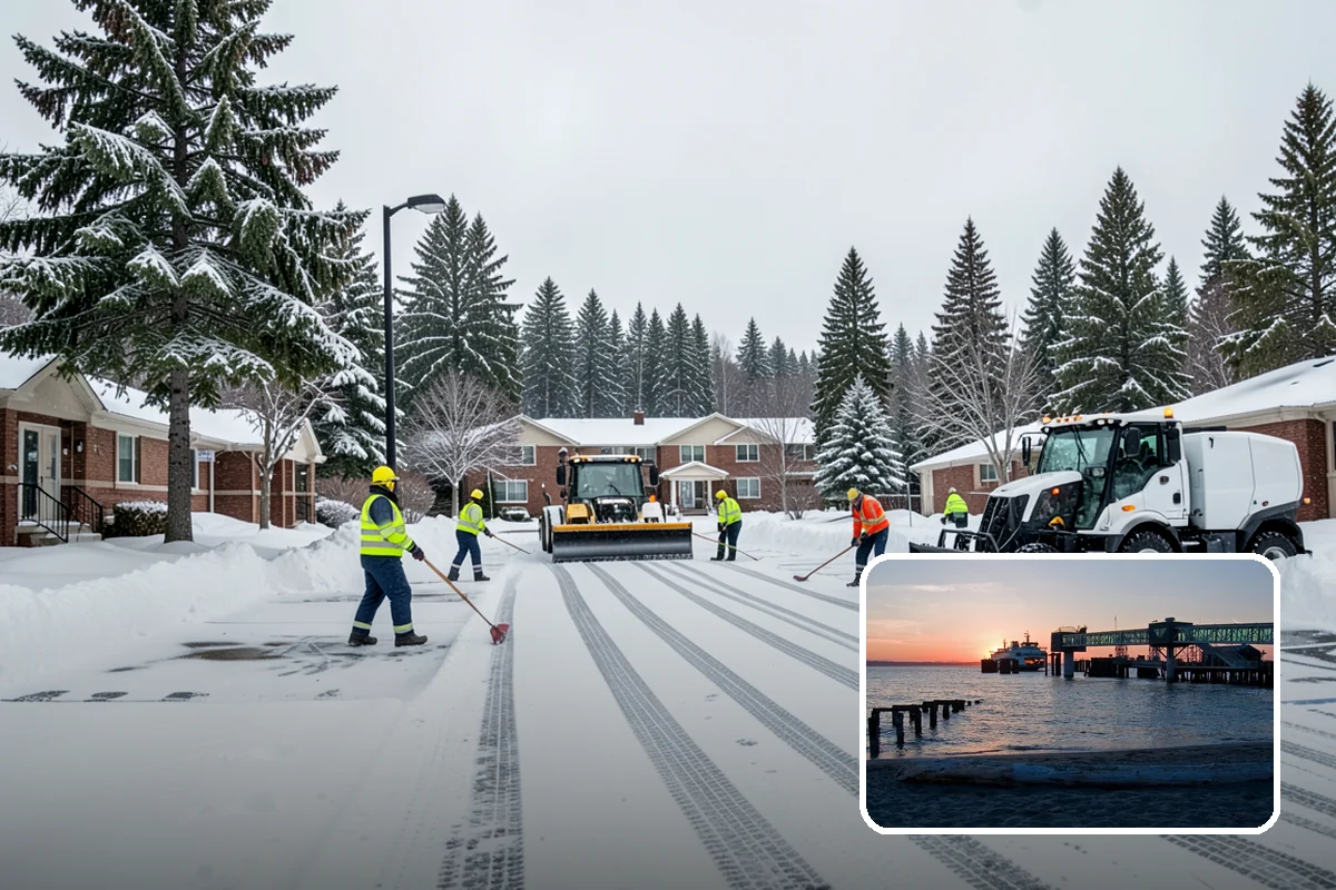 School Snow Removal in Edmonds, Snohomish County, WA - Clear bus loops and drop-off lanes before arrival