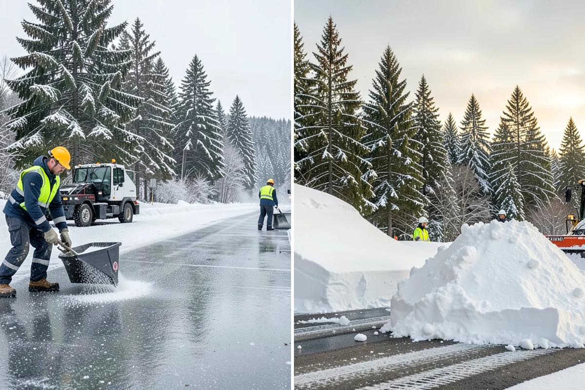 School Snow Removal in Enumclaw, King County, WA - Map bus routes, drop-off zones, and student walking paths