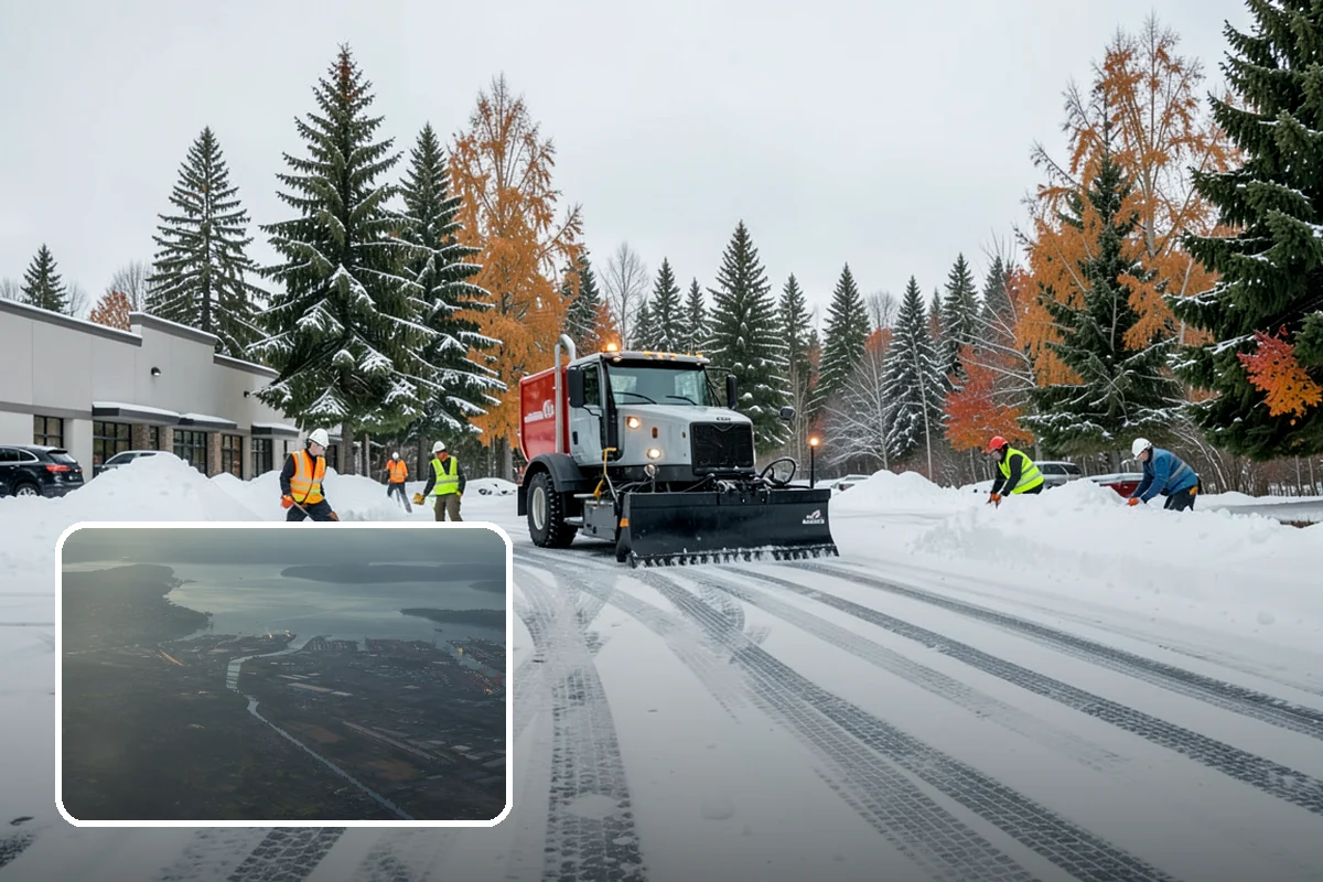 School Snow Removal in Fife, Pierce County, WA - Clear bus loops and drop-off lanes before arrival
