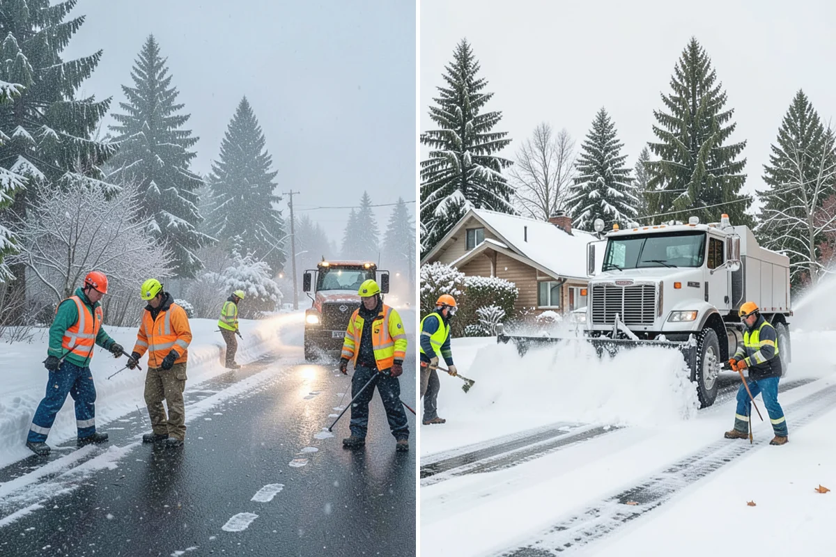 School Snow Removal in Gold Bar, Snohomish County, WA - Map bus routes, drop-off zones, and student walking paths