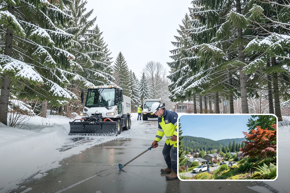 School Snow Removal in Index, Snohomish County, WA - Clear bus loops and drop-off lanes before arrival