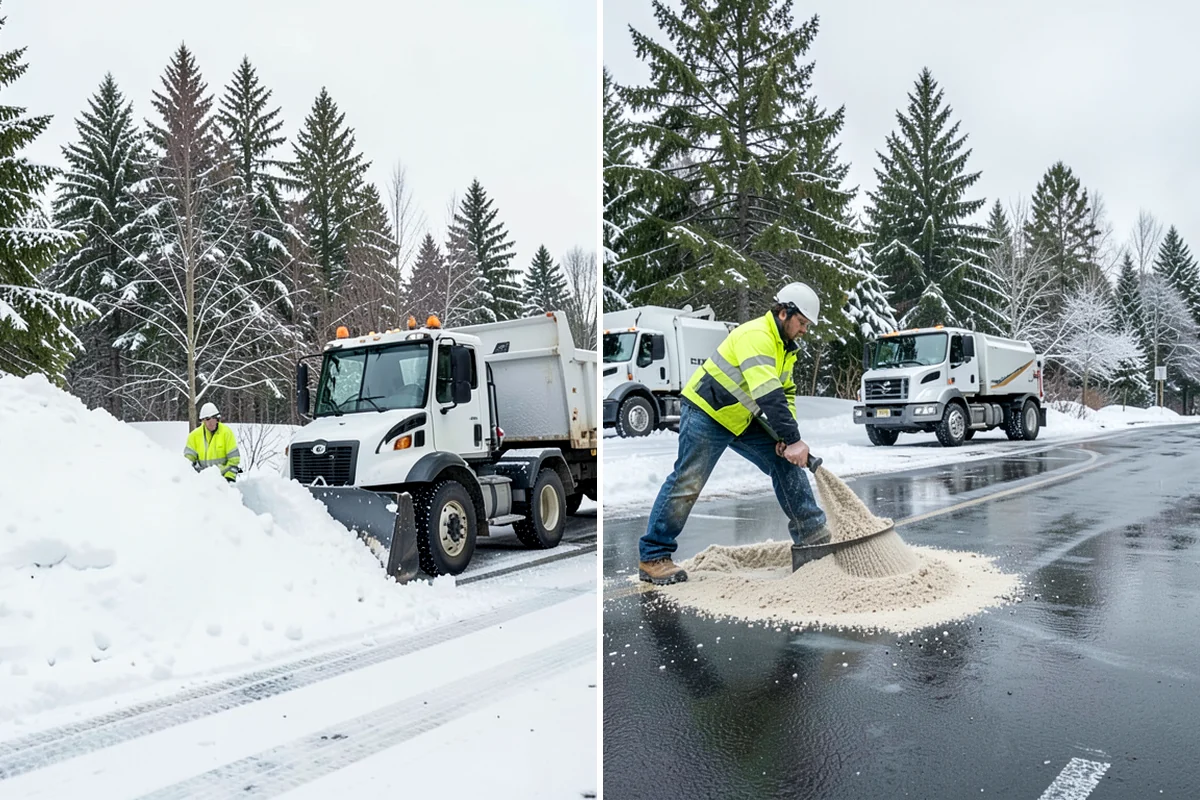 School Snow Removal in Kenmore, King County, WA - Map bus routes, drop-off zones, and student walking paths