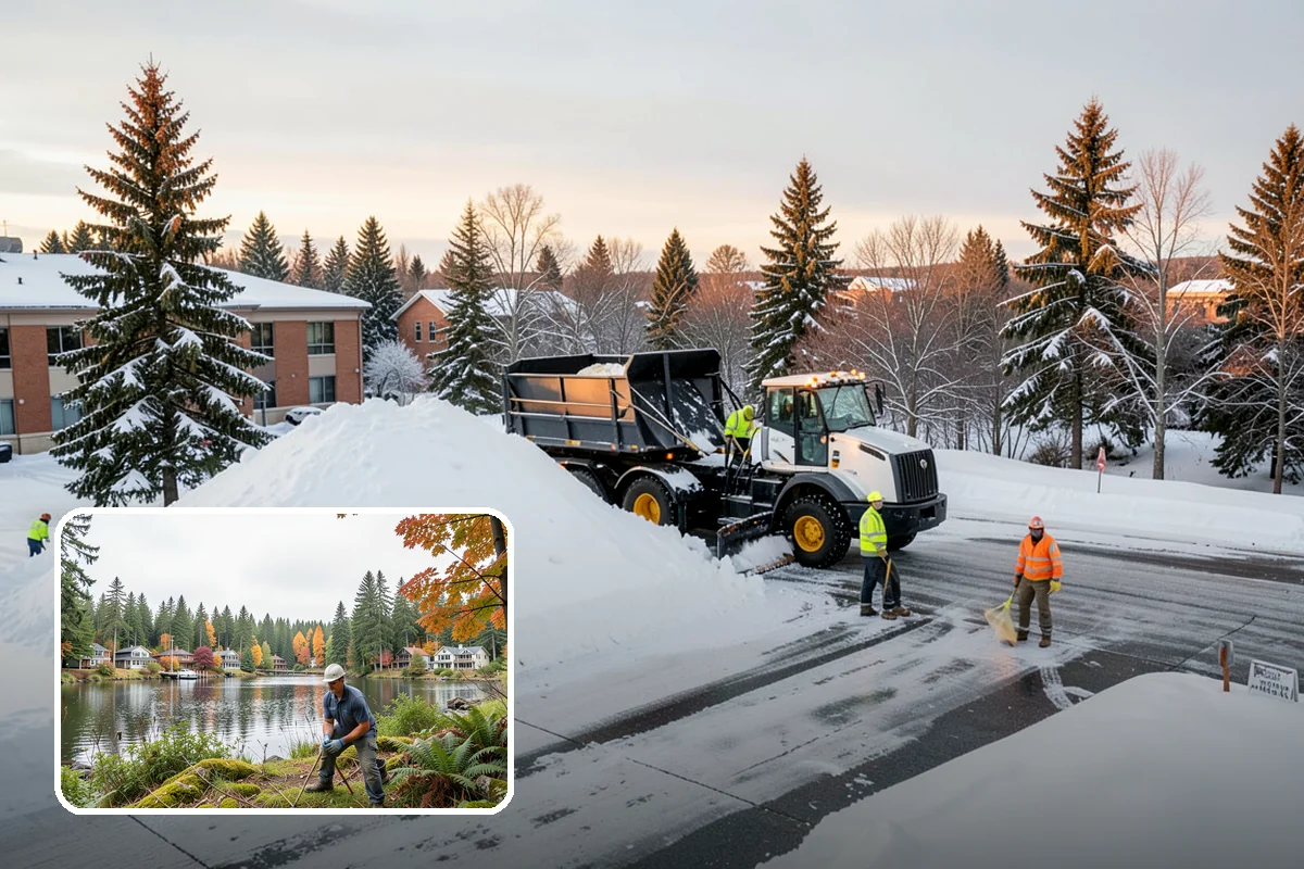 School Snow Removal in La Conner, Skagit County, WA - Clear bus loops and drop-off lanes before arrival
