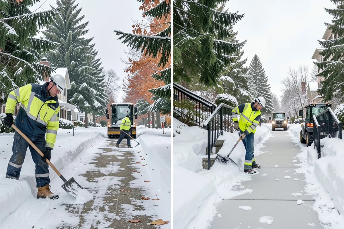 School Snow Removal in Lake Forest Park, King County, WA - Map bus routes, drop-off zones, and student walking paths