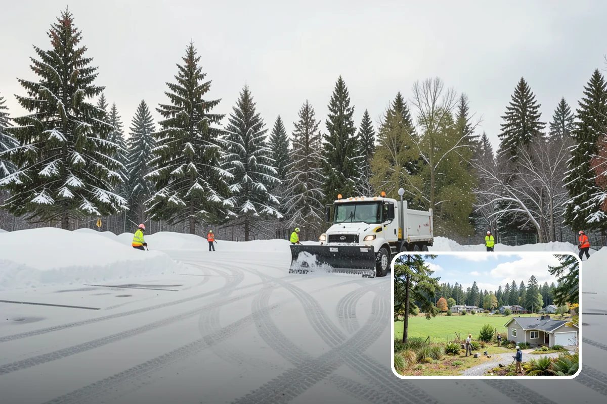 School Snow Removal in Lyman, Skagit County, WA - Clear bus loops and drop-off lanes before arrival