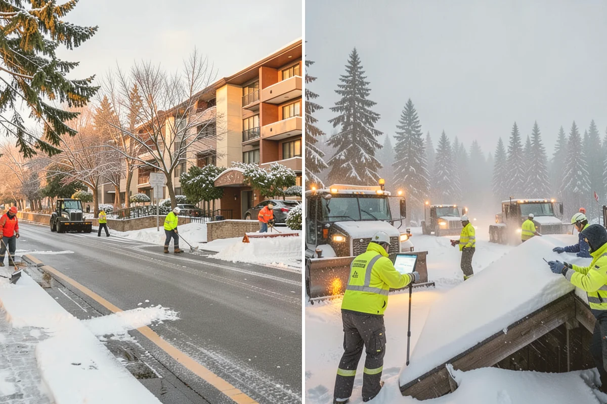 School Snow Removal in Lynnwood, Snohomish County, WA - Map bus routes, drop-off zones, and student walking paths