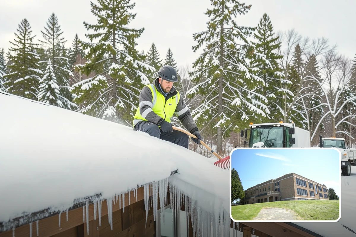 School Snow Removal in Maple Valley, King County, WA - Clear bus loops and drop-off lanes before arrival