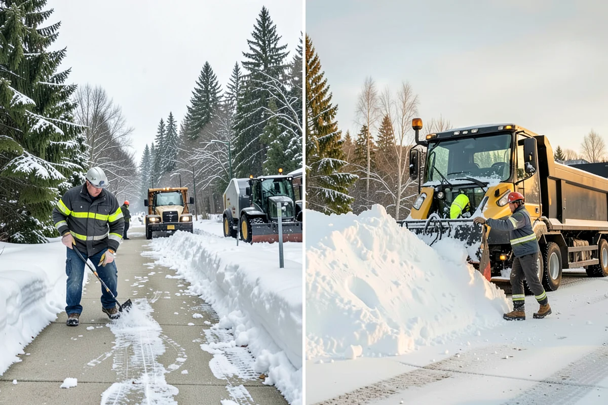 School Snow Removal in Maple Valley, King County, WA - Map bus routes, drop-off zones, and student walking paths