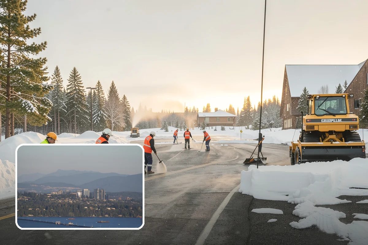 School Snow Removal in Medina, King County, WA - Clear bus loops and drop-off lanes before arrival