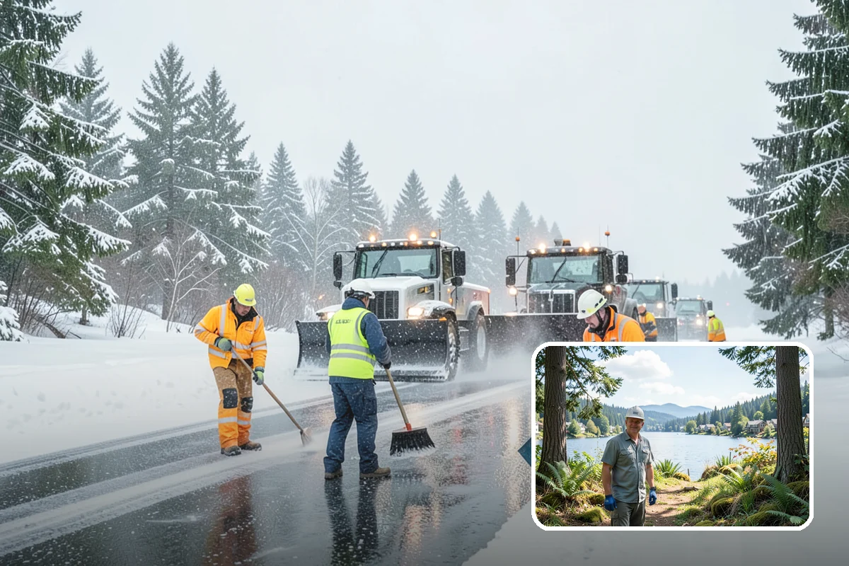 School Snow Removal in Milton, King County, WA - Clear bus loops and drop-off lanes before arrival