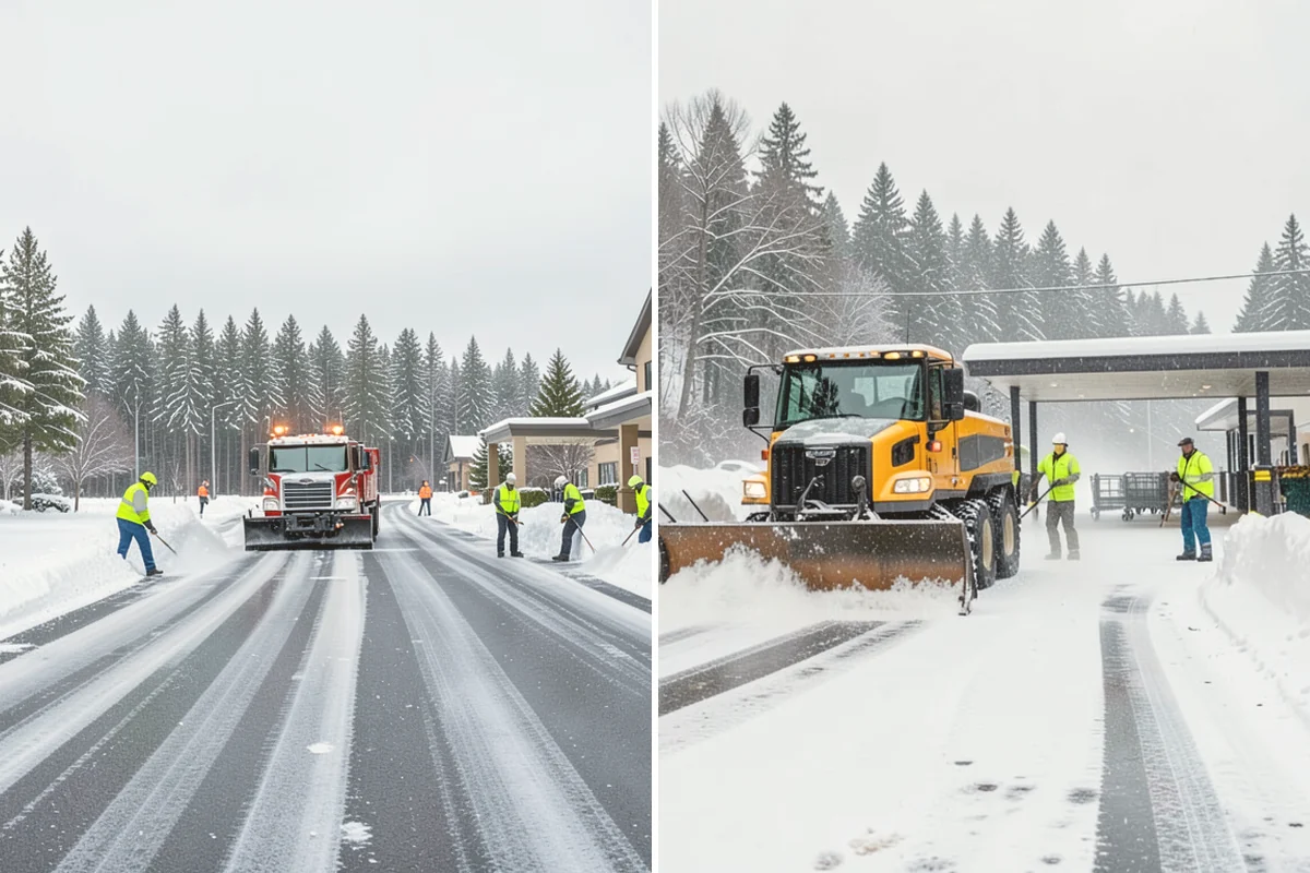 School Snow Removal in Mount Vernon, Skagit County, WA - Map bus routes, drop-off zones, and student walking paths