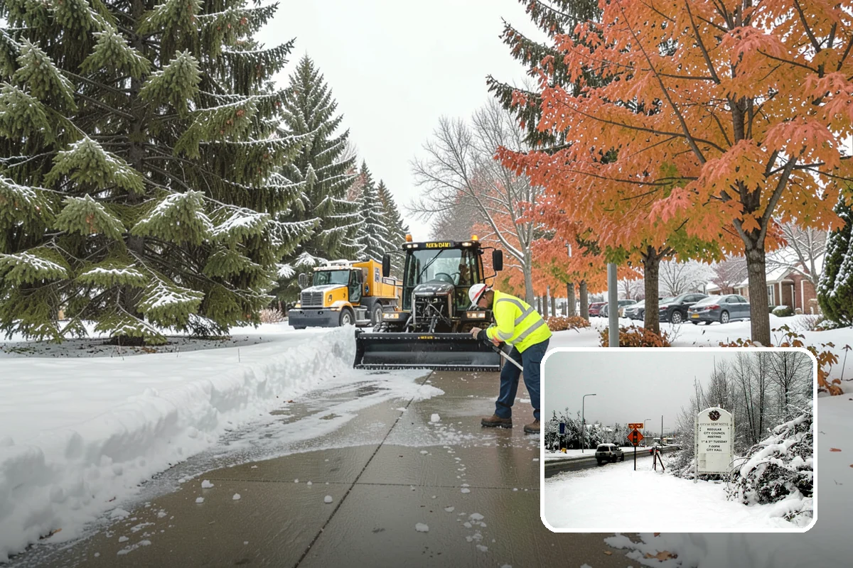 School Snow Removal in Newcastle, King County, WA - Clear bus loops and drop-off lanes before arrival
