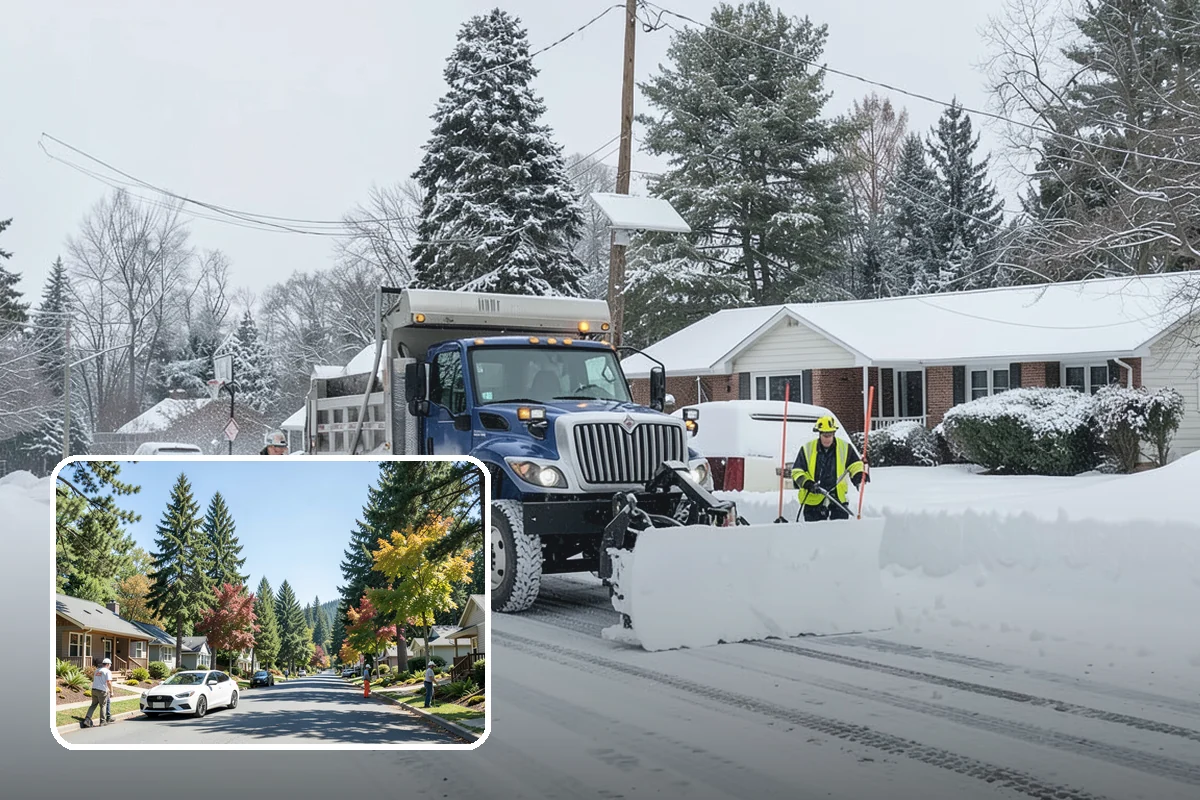 School Snow Removal in Orting, Pierce County, WA - Clear bus loops and drop-off lanes before arrival