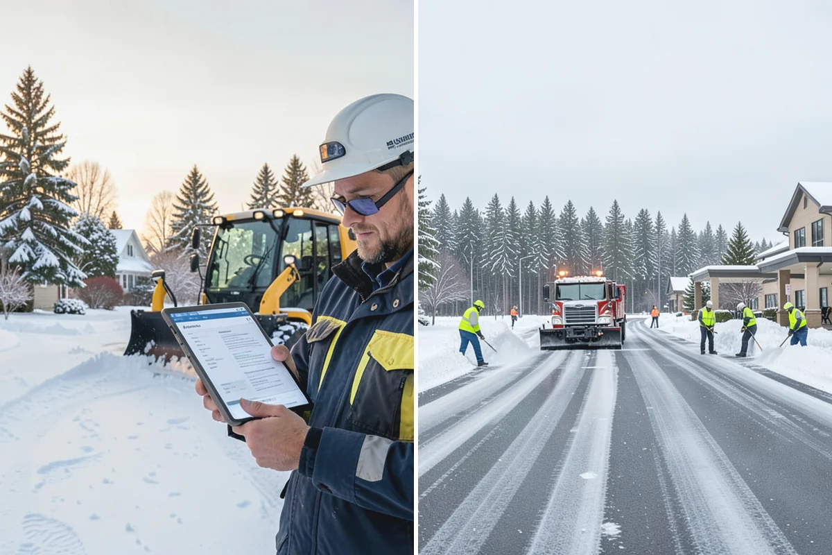 School Snow Removal in Renton, King County, WA - Map bus routes, drop-off zones, and student walking paths