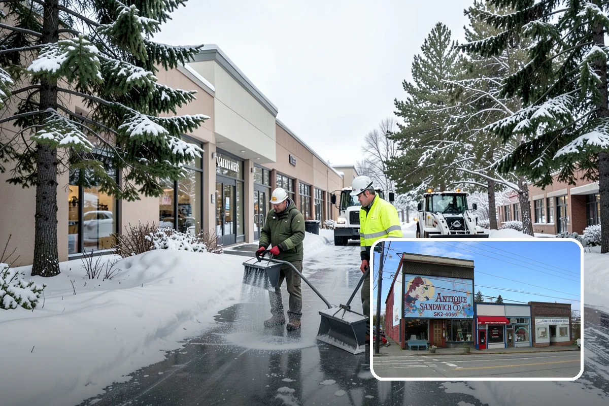 School Snow Removal in Ruston, Pierce County, WA - Clear bus loops and drop-off lanes before arrival