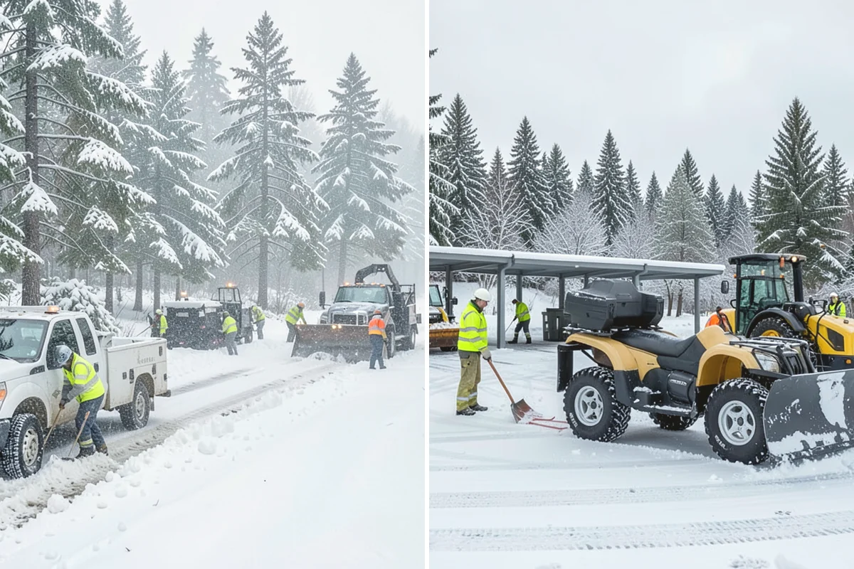 School Snow Removal in Ruston, Pierce County, WA - Map bus routes, drop-off zones, and student walking paths