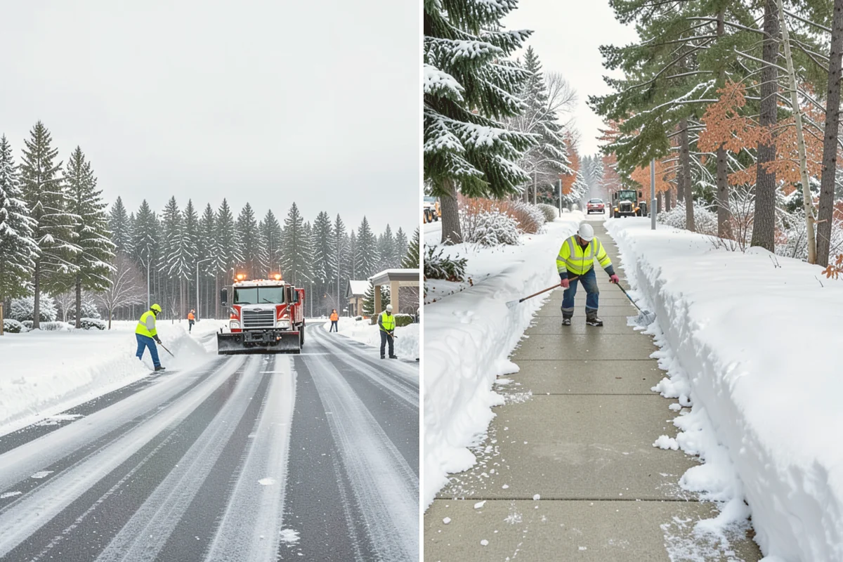 School Snow Removal in Sammamish, King County, WA - Map bus routes, drop-off zones, and student walking paths