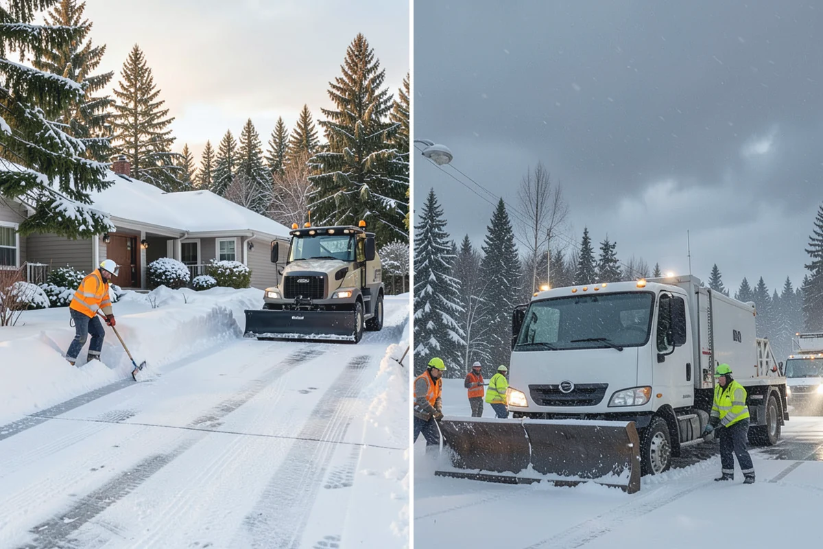 School Snow Removal in Skykomish, King County, WA - Map bus routes, drop-off zones, and student walking paths
