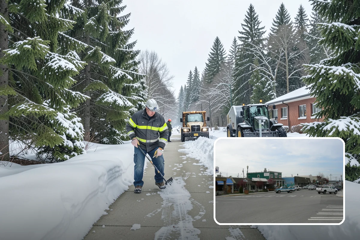 School Snow Removal in Stanwood, Snohomish County, WA - Clear bus loops and drop-off lanes before arrival