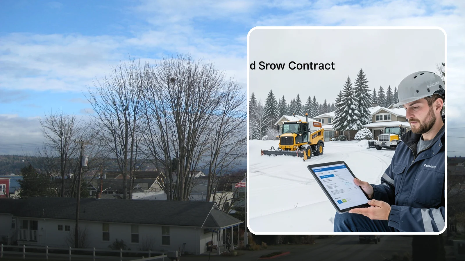 Seasonal Snow Contract in Langley, Island County, WA - A single flat-rate agreement covering unlimited qualifying clearings for the entire winter season.