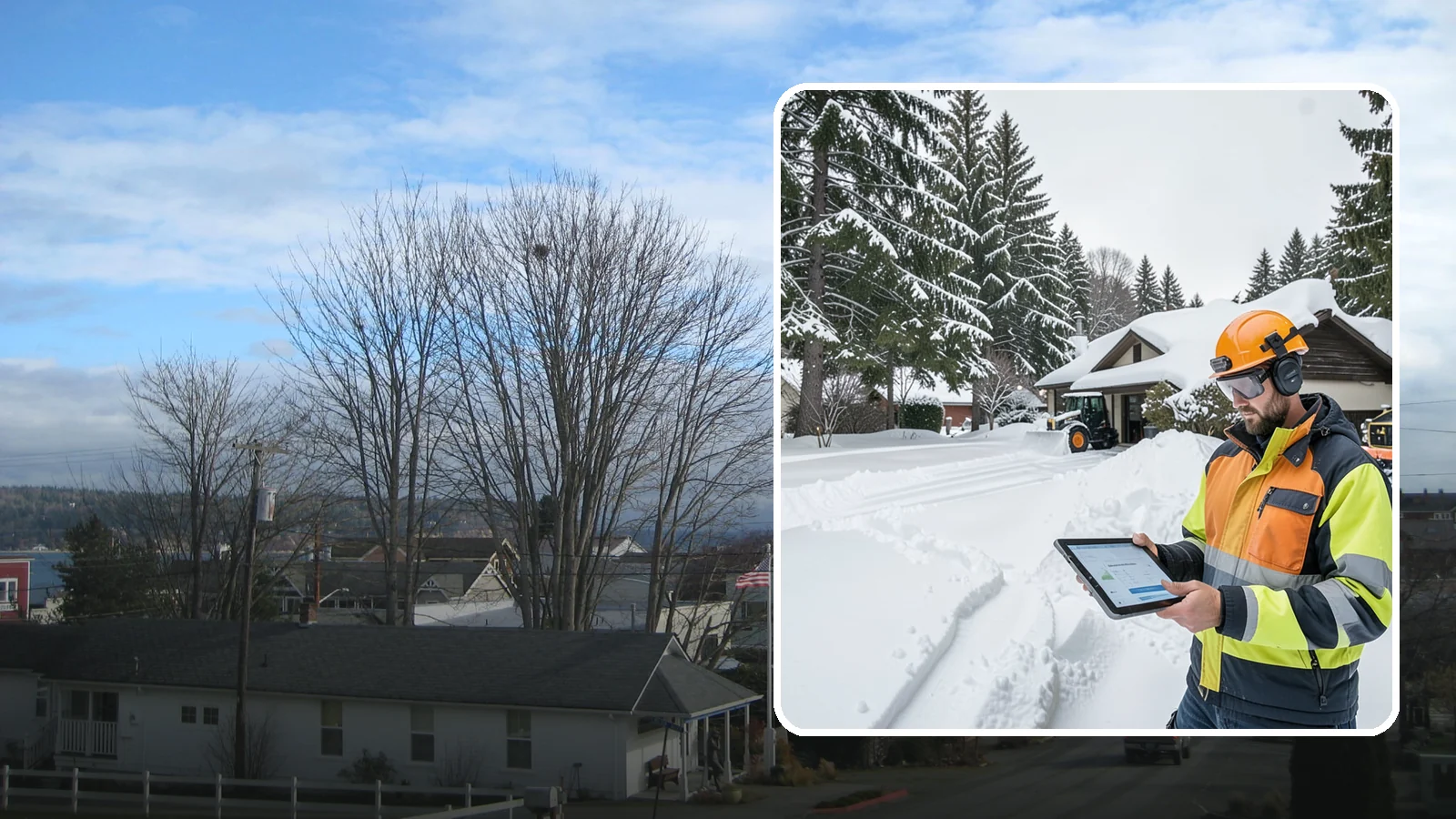 Seasonal Snow Removal in Langley, Island County, WA - We cover your home for the entire winter under one seasonal agreement with unlimited storm response.