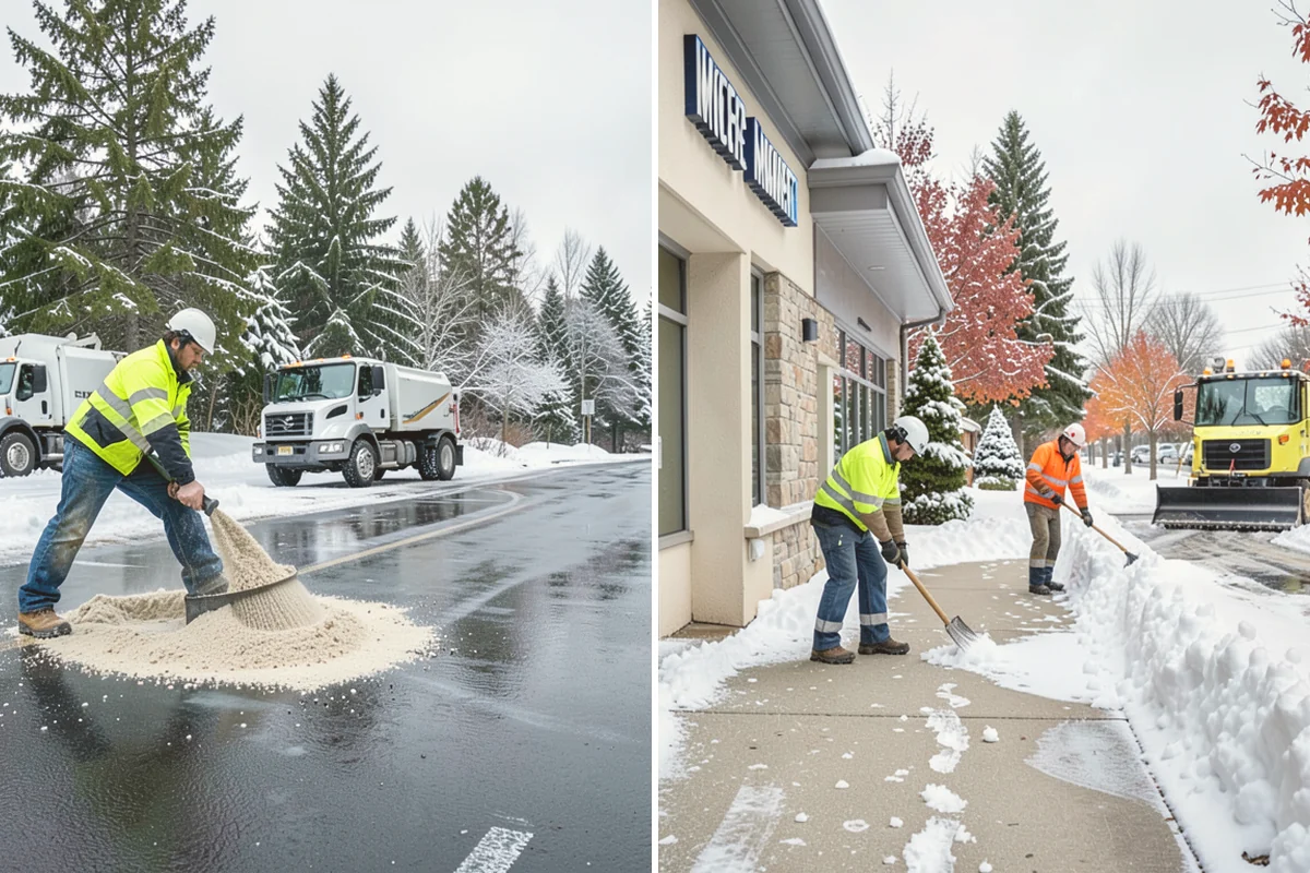 Self-Storage Facility Deicing in Algona, King County, WA - Map drive aisles, busy unit rows, and the office entrance