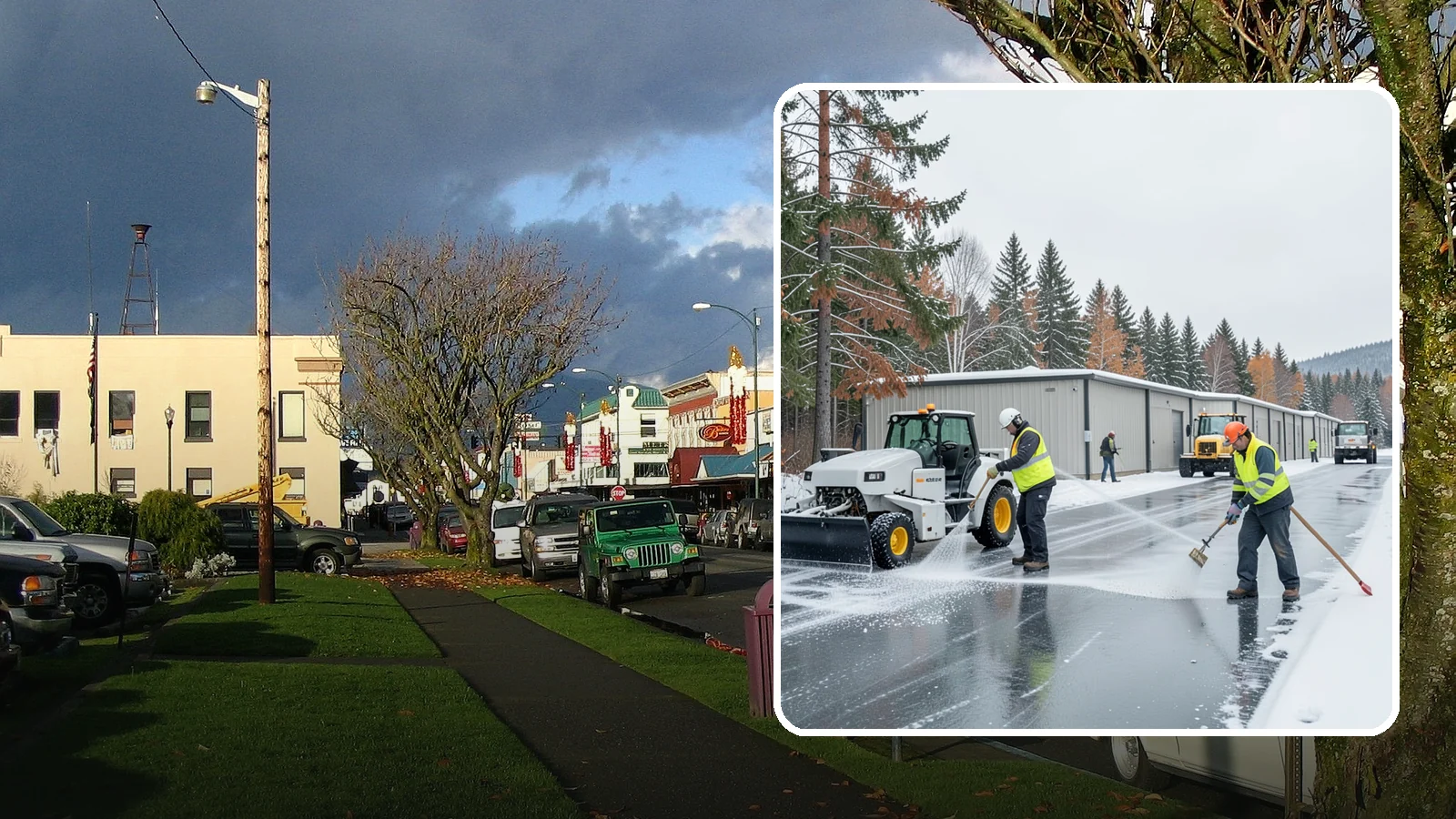 Self-Storage Facility Deicing in Arlington, Snohomish County, WA - Deicing for self-storage facilities, keeping drive aisles, unit approaches, and office entrances safe for customers hauling...