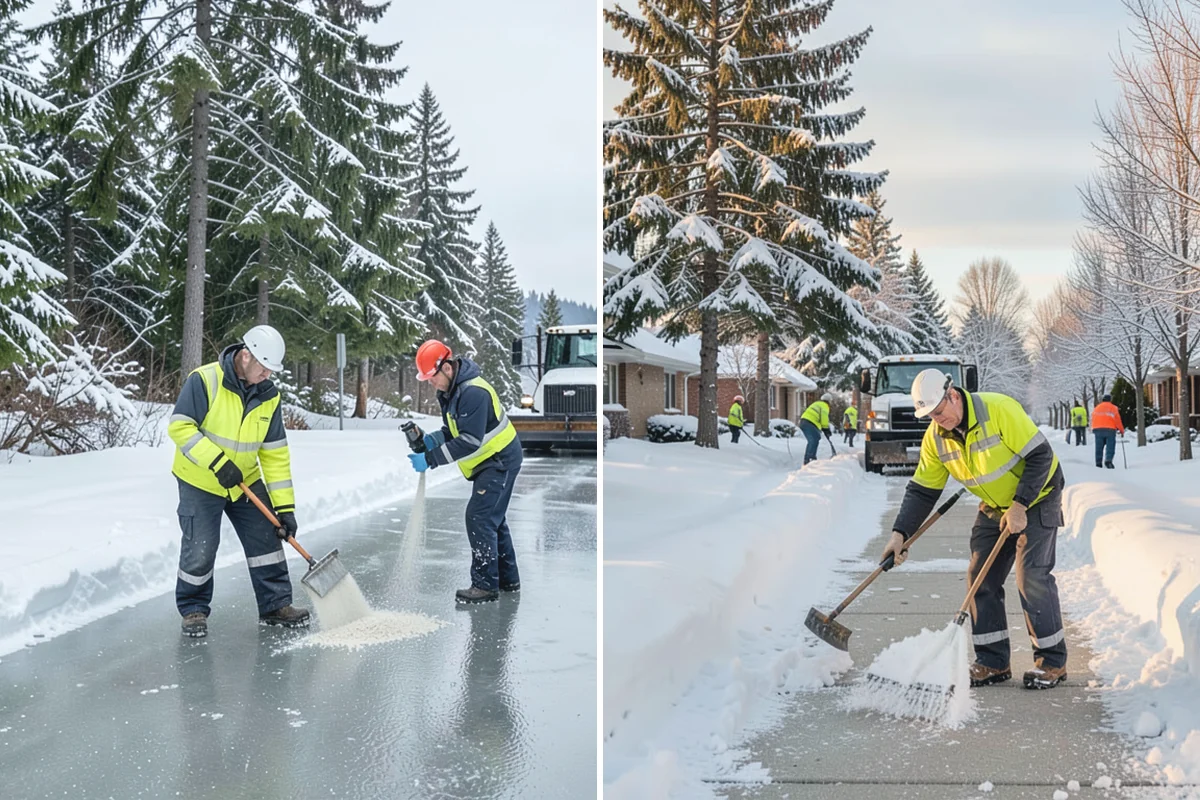 Self-Storage Facility Deicing in Beaux Arts Village, King County, WA - Map drive aisles, busy unit rows, and the office entrance
